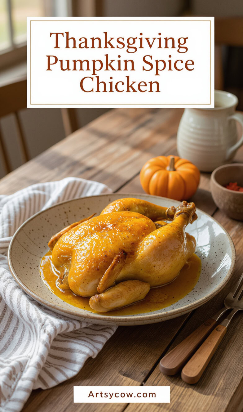 thanksgiving pumpkin spice chicken recipe pin image
