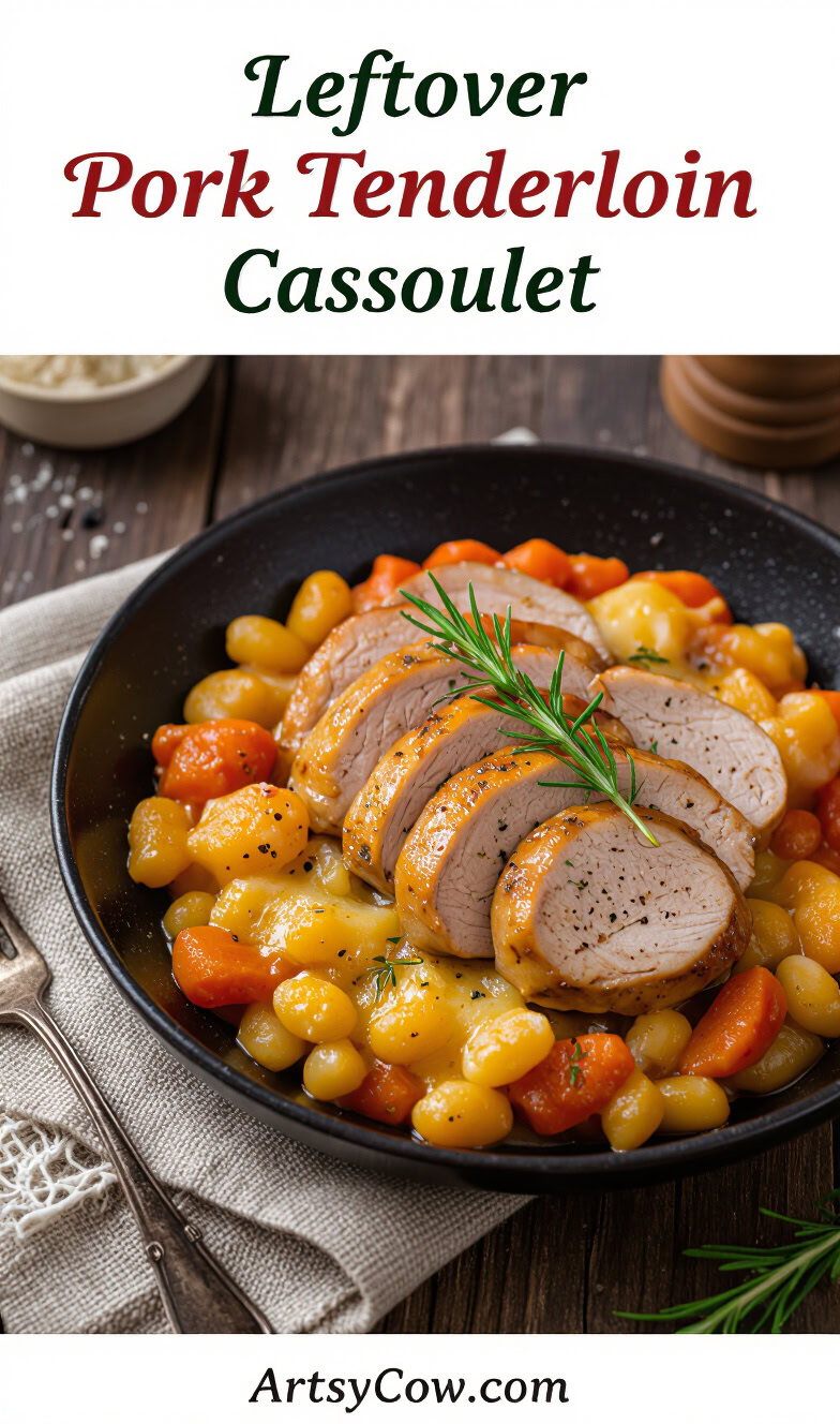 leftover pork tenderloin cassoulet recipe pin image