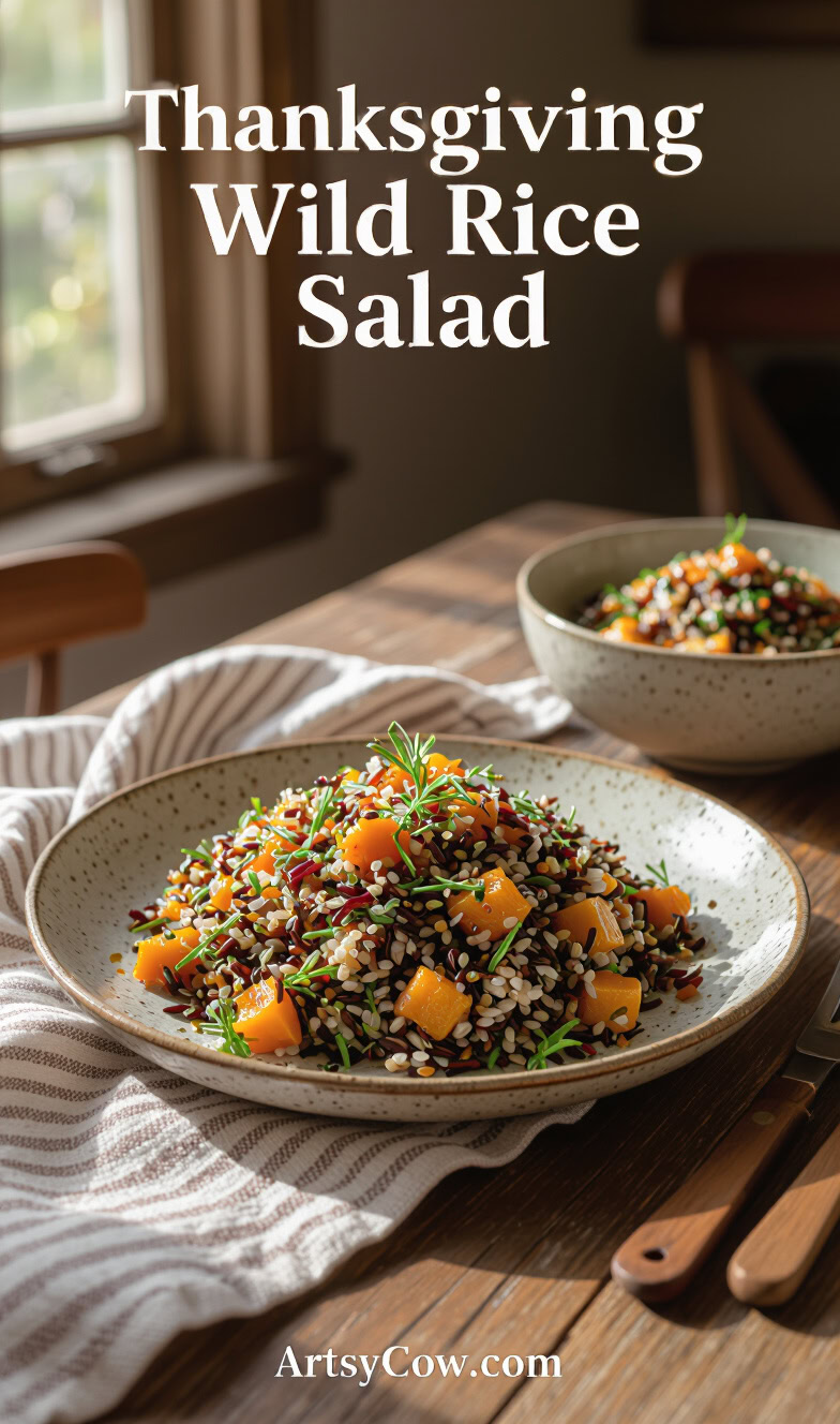 thanksgiving wild rice salad pin image