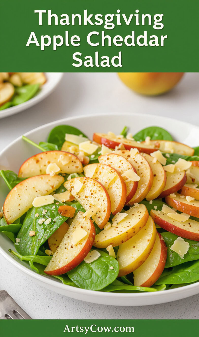 thanksgiving apple cheddar salad pin image