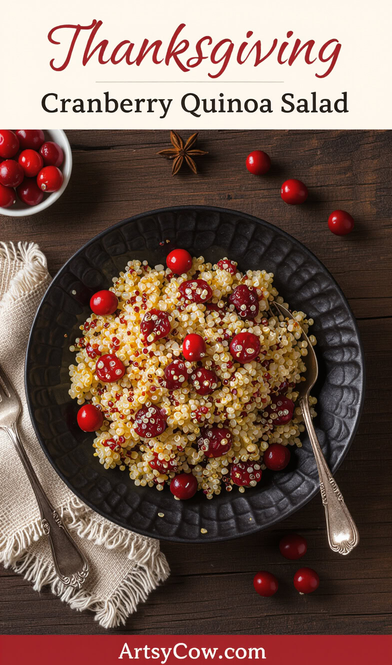 thanksgiving cranberry quinoa salad pin image