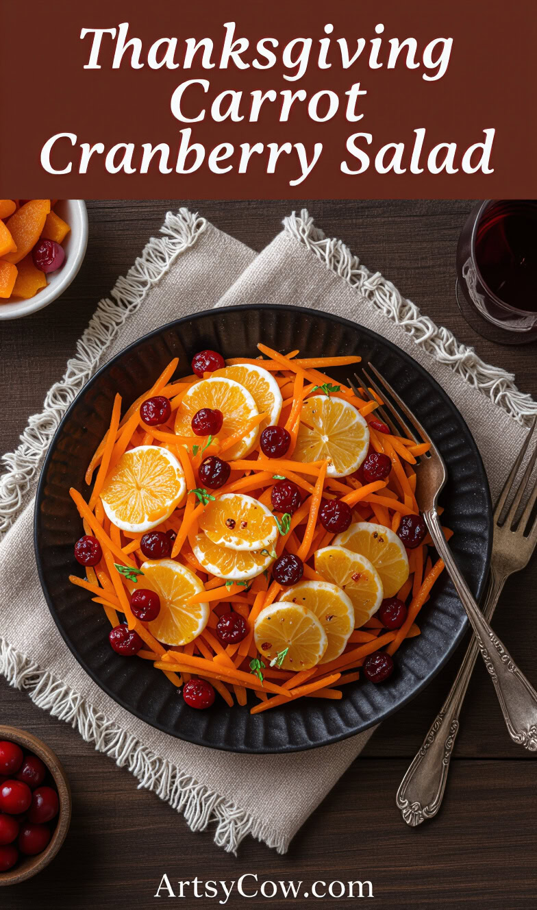 thanksgiving carrot cranberry salad pin image