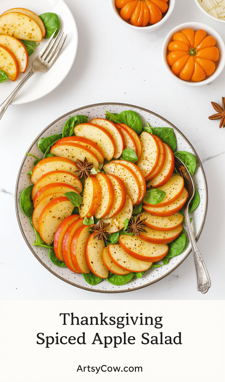 thanksgiving spiced apple salad pin image