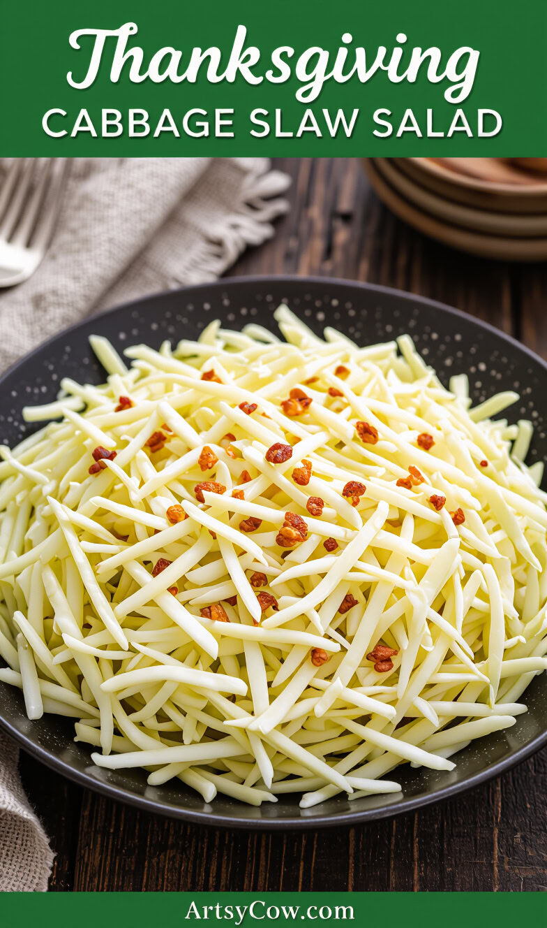 thanksgiving cabbage slaw salad pin image