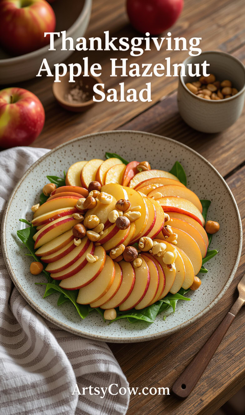 thanksgiving apple hazelnut salad pin image