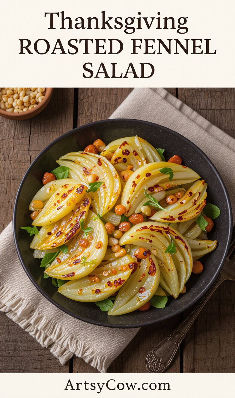 thanksgiving roasted fennel salad pin image
