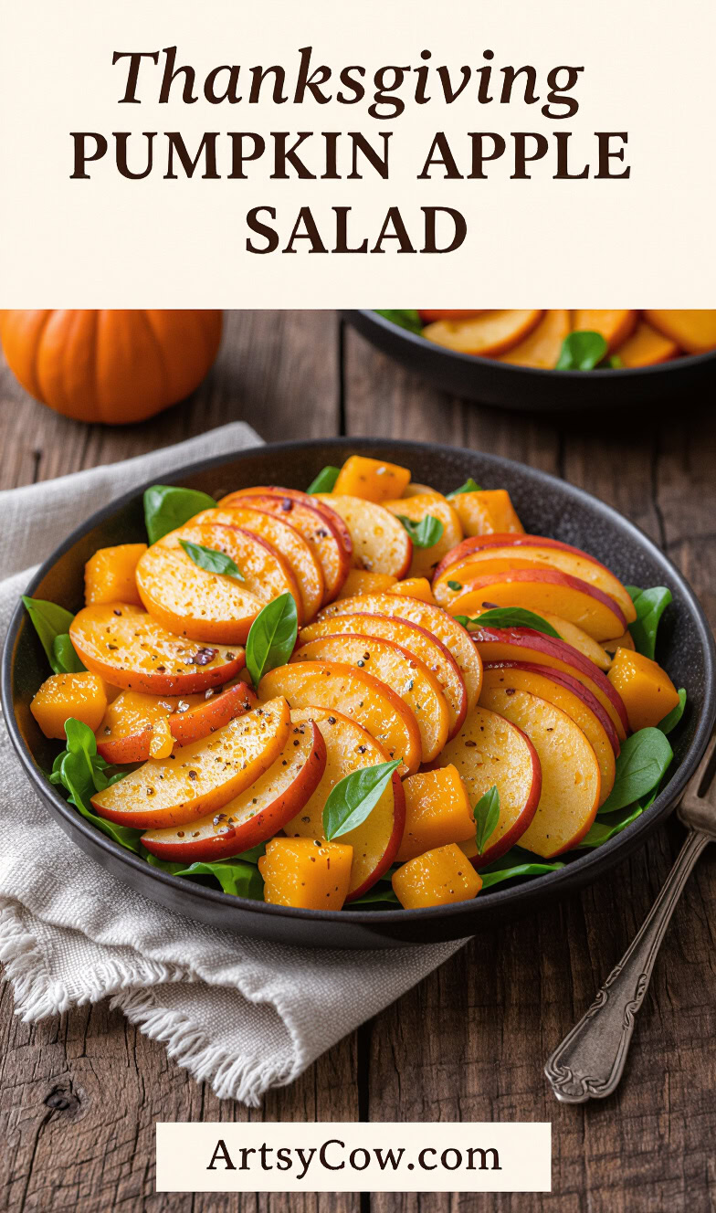 thanksgiving pumpkin apple salad pin image