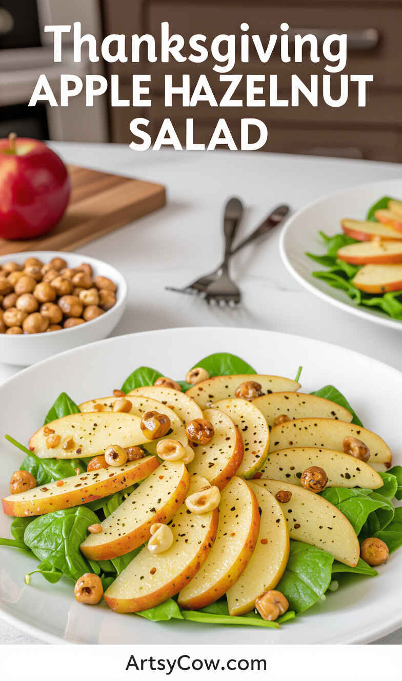 thanksgiving apple hazelnut salad pin image