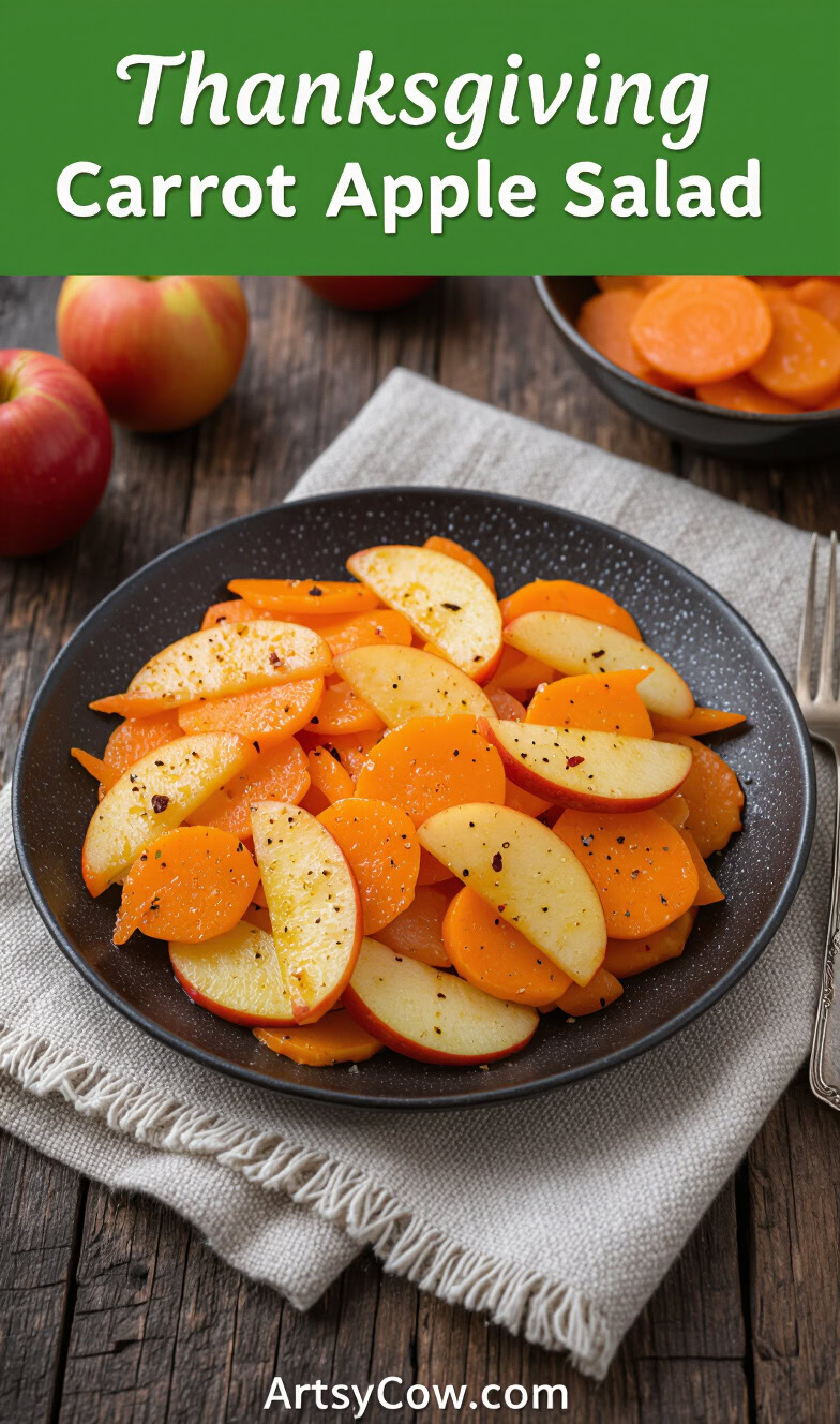 thanksgiving carrot apple salad pin image