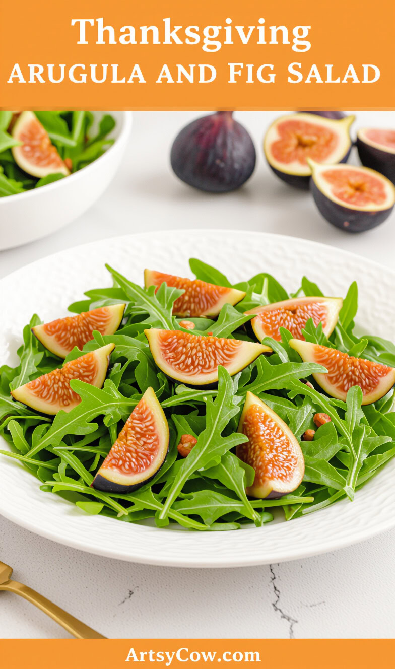 thanksgiving arugula and fig salad pin image