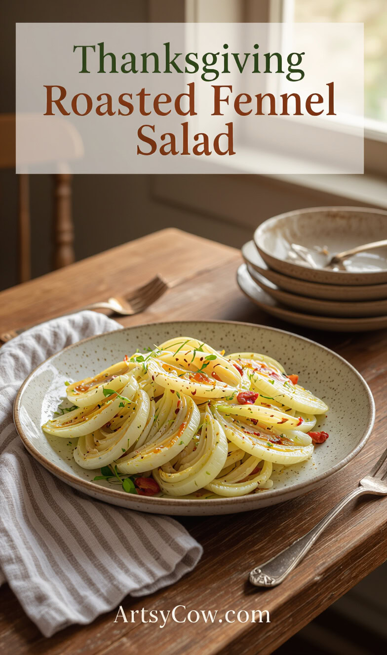 thanksgiving roasted fennel salad pin image