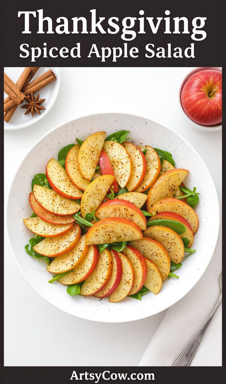 thanksgiving spiced apple salad pin image