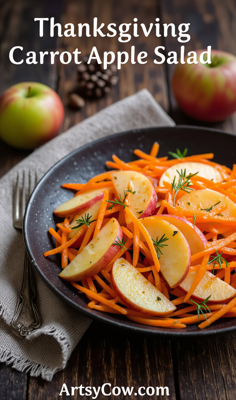 thanksgiving carrot apple salad pin image