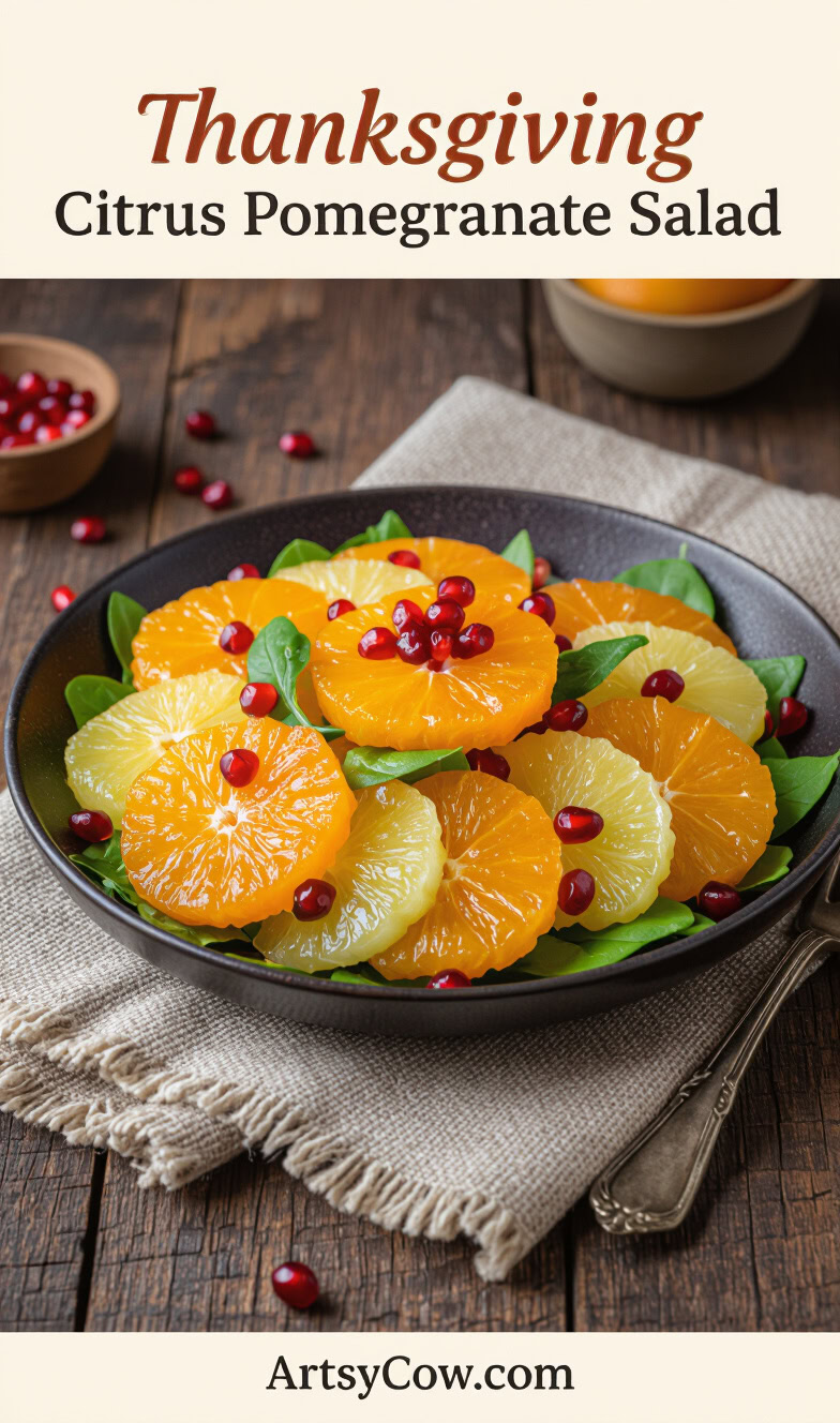 thanksgiving citrus pomegranate salad pin image