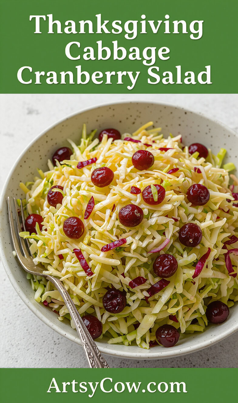 thanksgiving cabbage cranberry salad pin image
