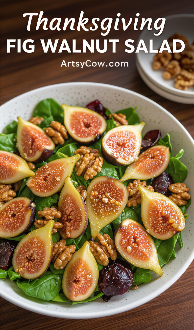thanksgiving fig walnut salad pin image