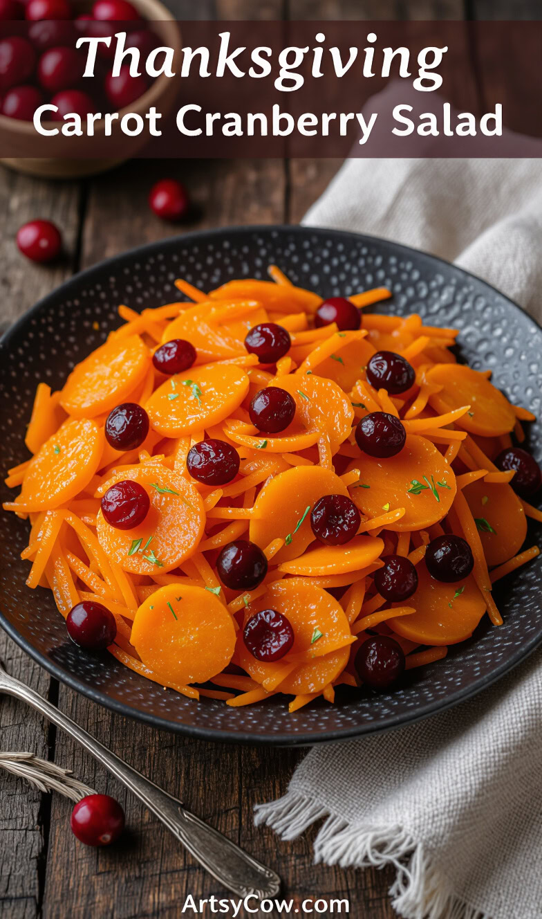thanksgiving carrot cranberry salad pin image