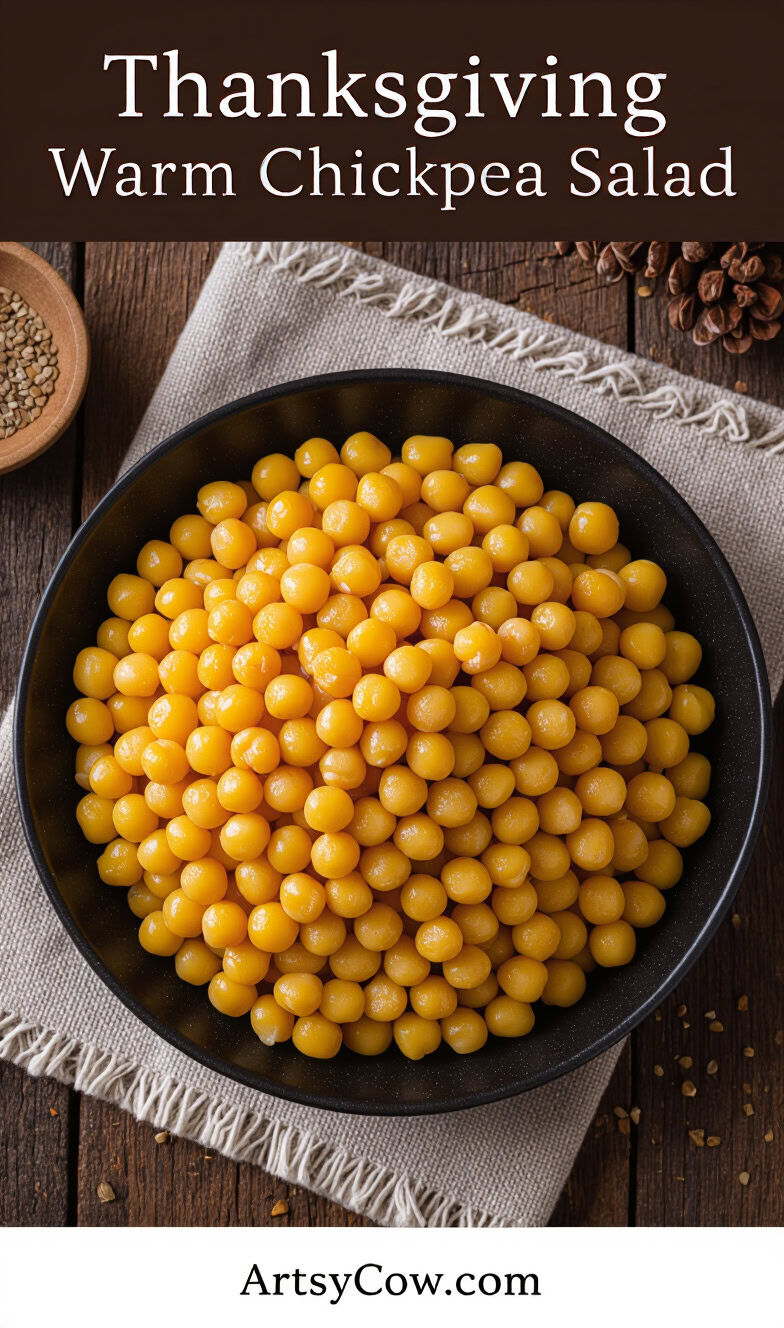 thanksgiving warm chickpea salad pin image