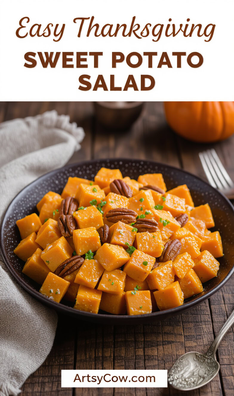 easy thanksgiving sweet potato salad pin image