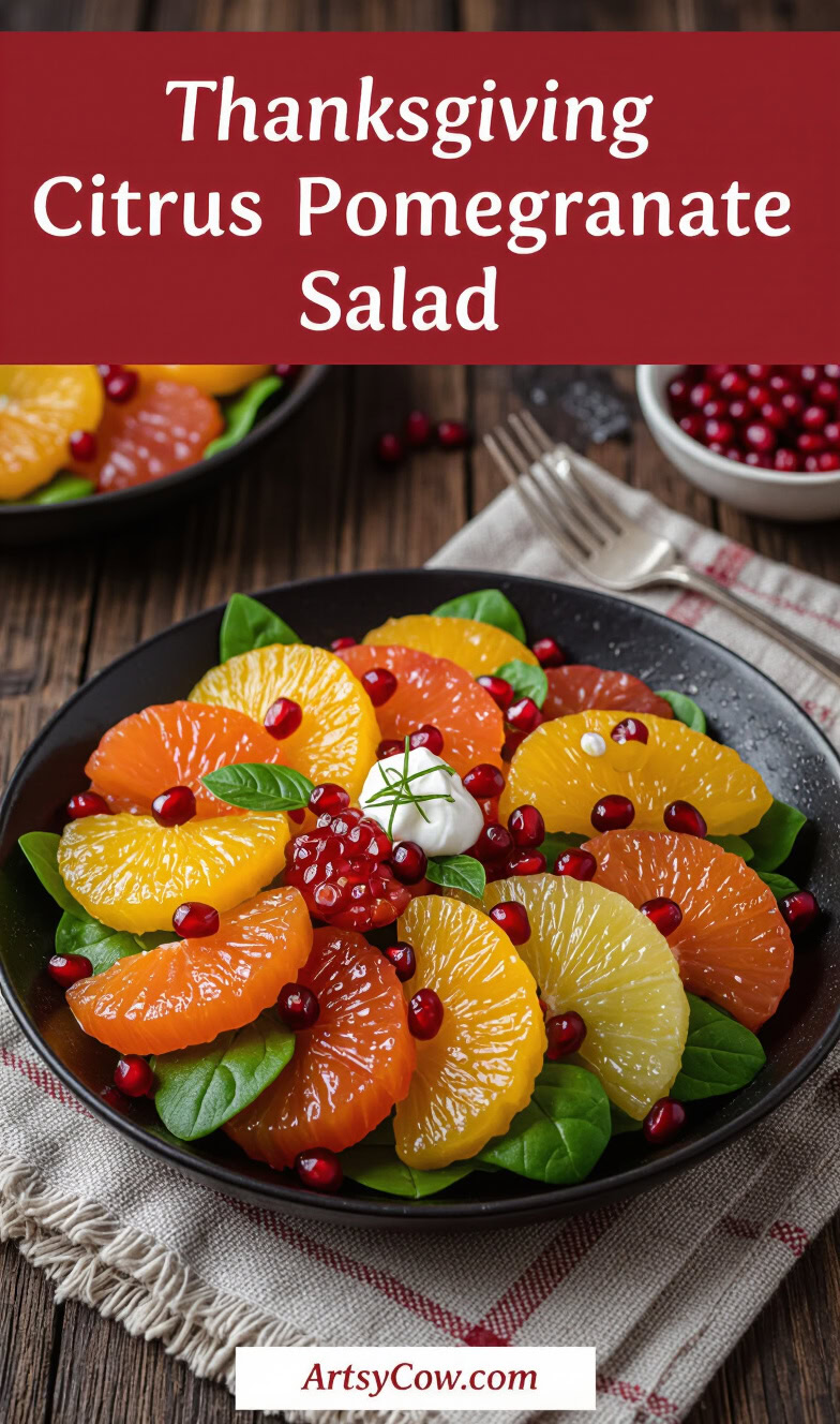 thanksgiving citrus pomegranate salad pin image