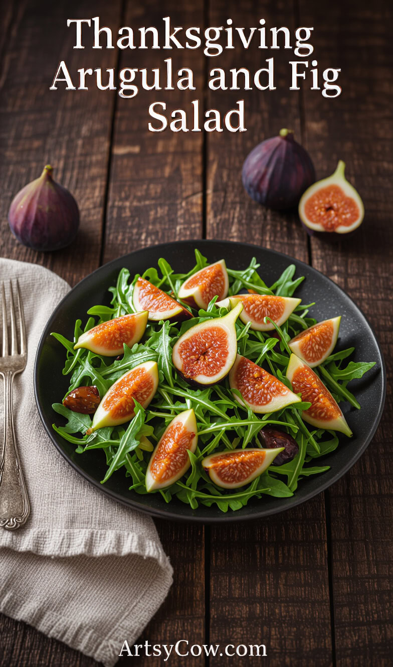thanksgiving arugula and fig salad pin image