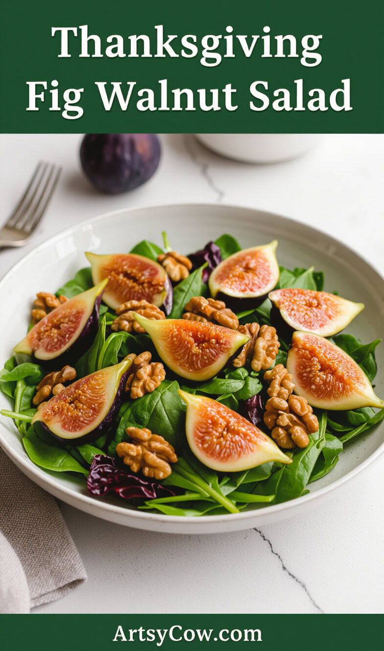 thanksgiving fig walnut salad pin image