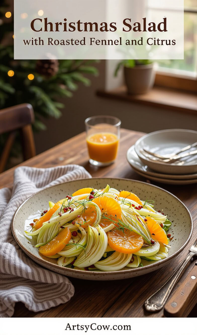 christmas salad with roasted fennel and citrus pin image