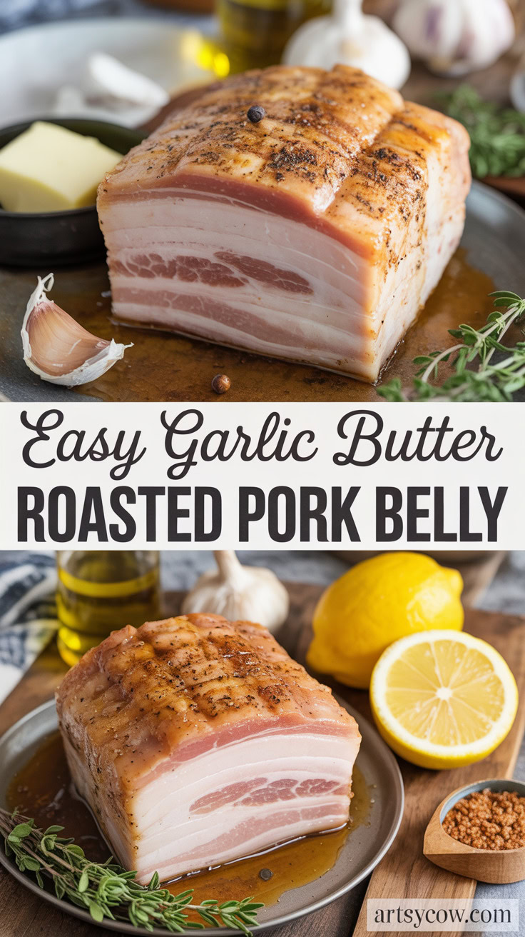 pin-1-Easy Garlic Butter Roasted Pork Belly-1