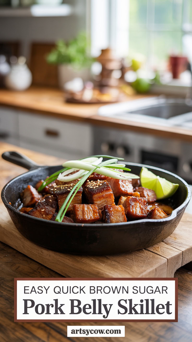 pin-1-Easy Quick Brown Sugar Pork Belly Skillet-5