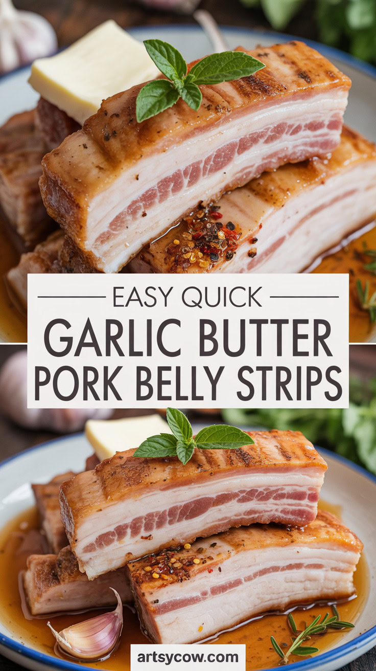 pin-1-Easy Quick Garlic Butter Pork Belly Strips-4