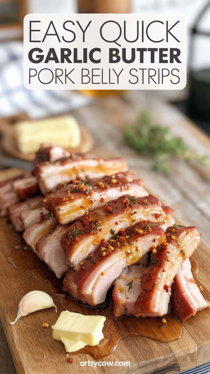 pin-1-Easy Quick Garlic Butter Pork Belly Strips-6