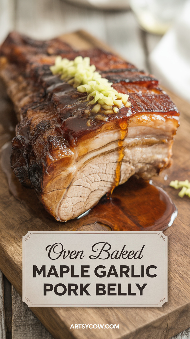 pin-1-Oven Baked Maple Garlic Pork Belly-5