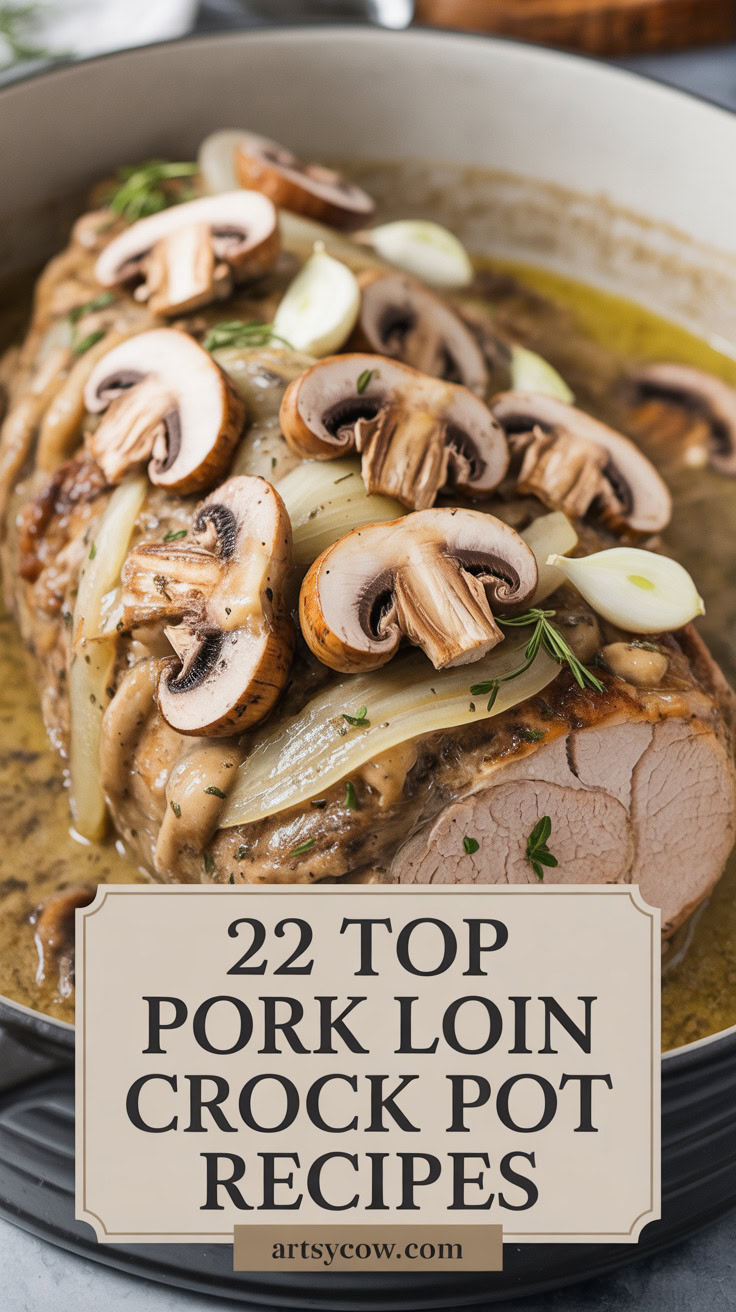 pin-2-Creamy Mushroom Onion Pork Tenderloin Crock Pot-1