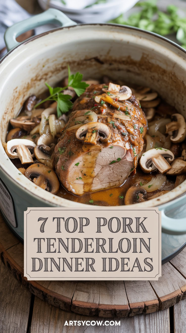 pin-4-Mushroom Pork Tenderloin Crock Pot Dinner-3