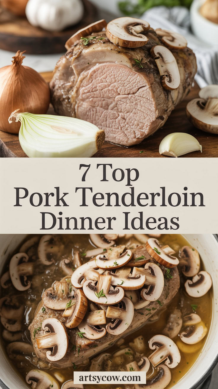 pin-5-Mushroom Pork Tenderloin Crock Pot Easy Dinner-2