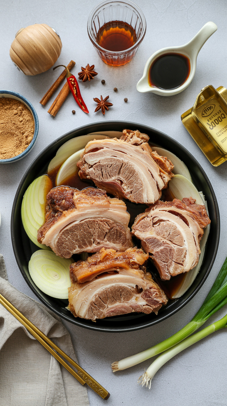 pin-1-Easy & Simple Asian Style Braised Pork Shoulder Dinner-3