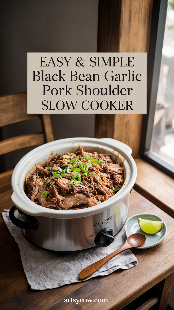 pin-1-Easy & Simple Black Bean Garlic Pork Shoulder Slow Cooker-10