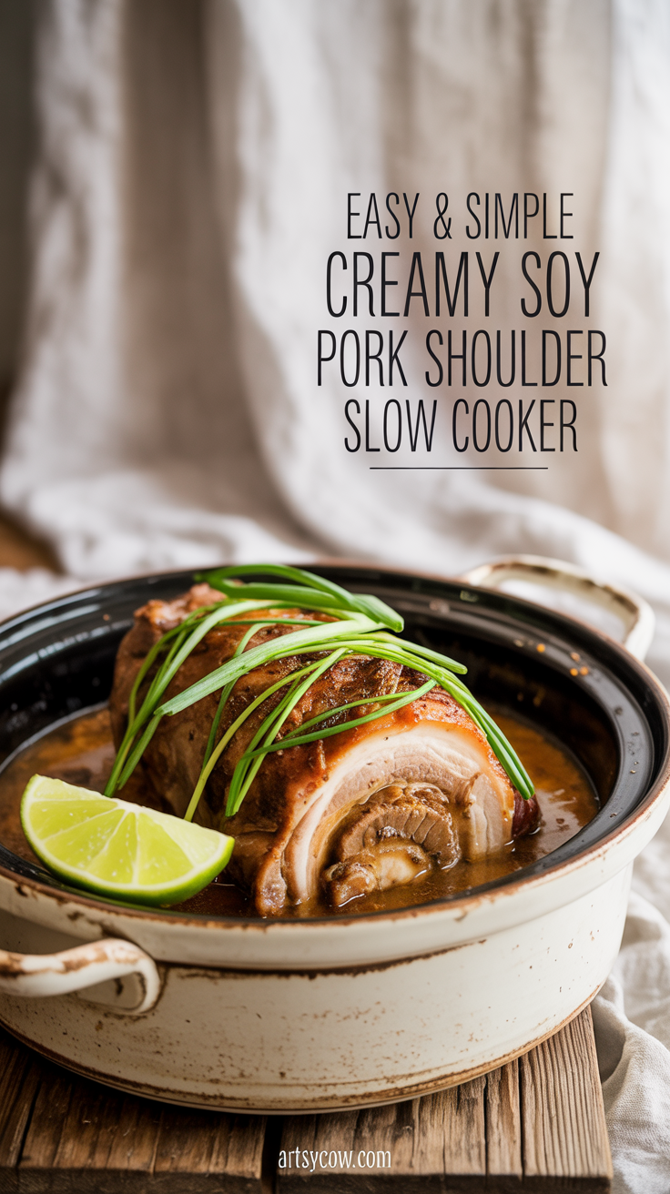 pin-1-Easy & Simple Creamy Soy Pork Shoulder Slow Cooker-5