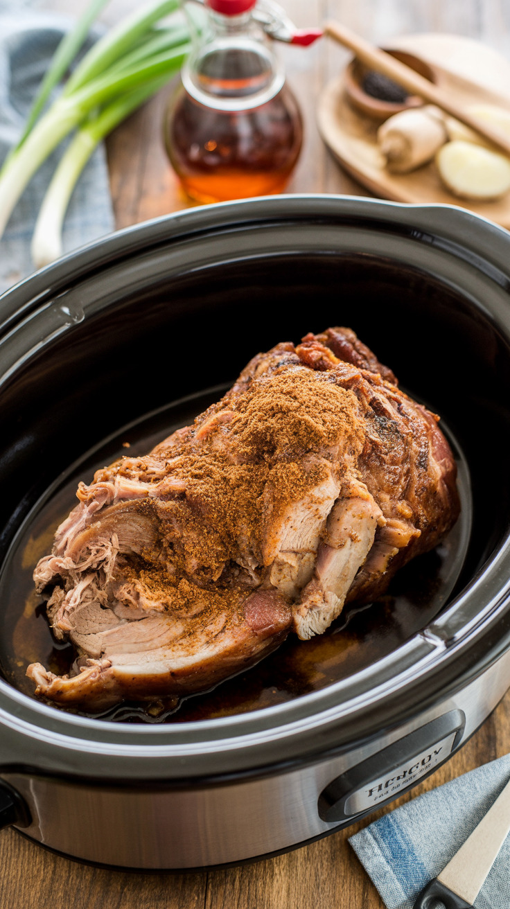 pin-1-Easy & Simple Five Spice Pork Shoulder In Slow Cooker-2
