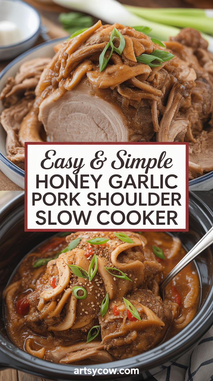 pin-1-Easy & Simple Honey Garlic Pork Shoulder Slow Cooker-3