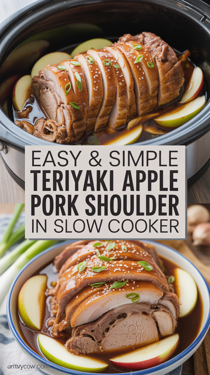 pin-1-Easy & Simple Teriyaki Apple Pork Shoulder In Slow Cooker-2