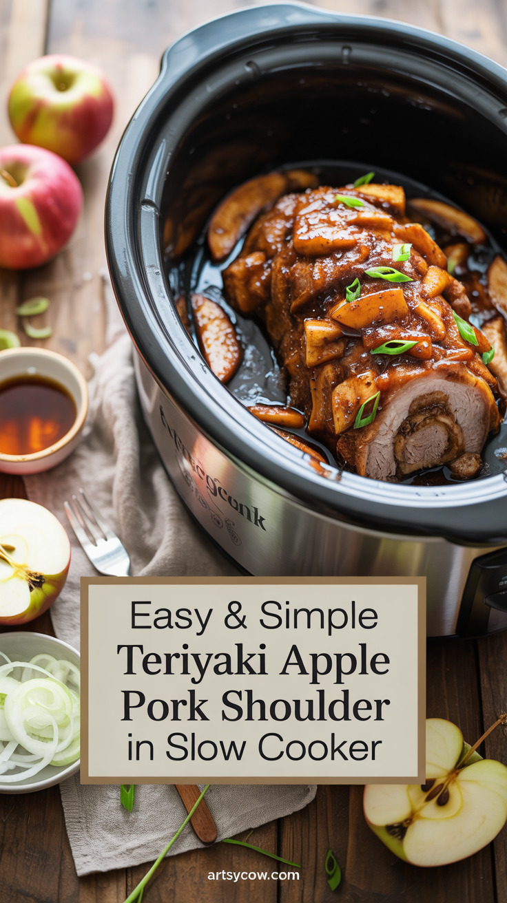 pin-1-Easy & Simple Teriyaki Apple Pork Shoulder In Slow Cooker-4-3