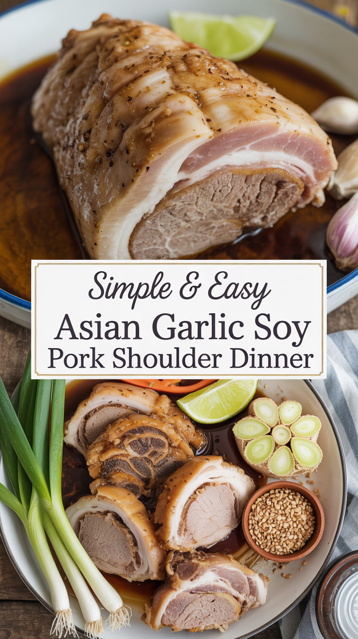 pin-1-Simple & Easy Asian Garlic Soy Pork Shoulder Dinner-1