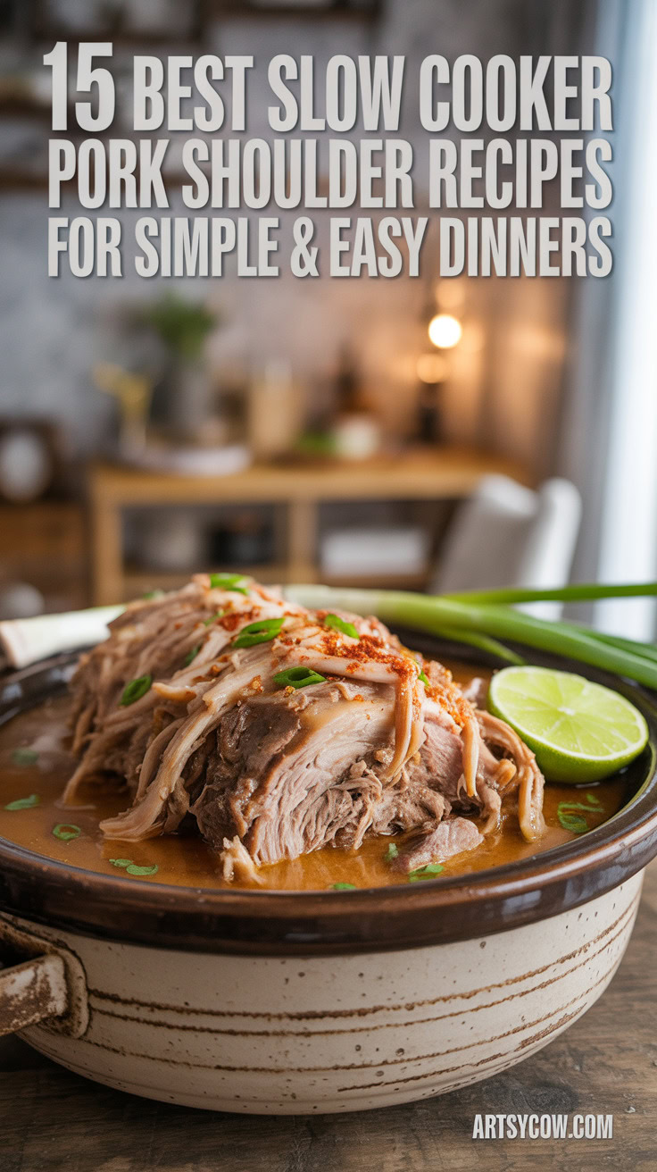 pin-2-Easy & Simple Creamy Soy Pork Shoulder Slow Cooker-1