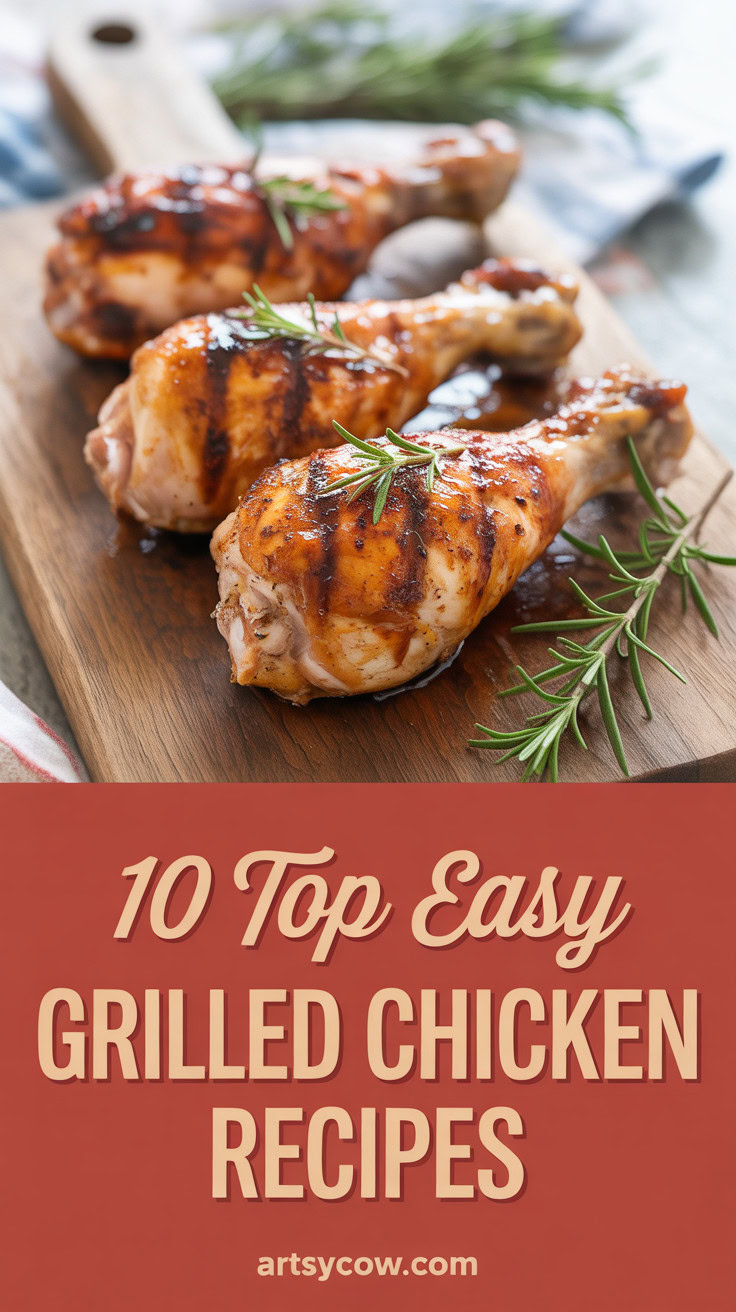 Top Easy Grilled Chicken Recipes - pin-1-Easy BBQ Grilled Chicken Drumsticks-1