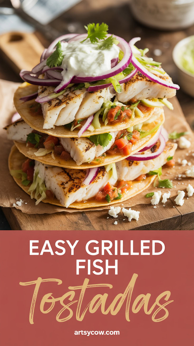 Easy Grilled Fish Tostadas - pin-1-Easy Grilled Fish Tostadas-5