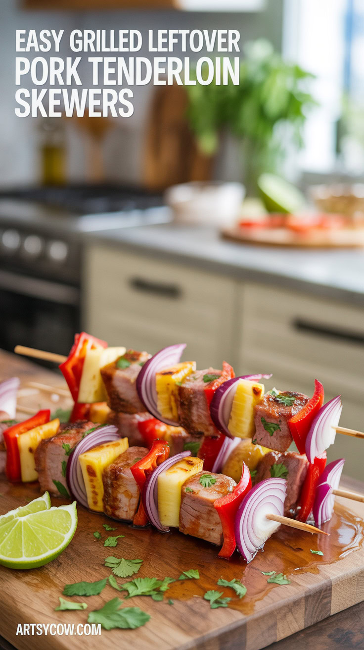 Easy Grilled Leftover Pork Tenderloin Skewers - pin-1-Easy Grilled Leftover Pork Tenderloin Skewers-12