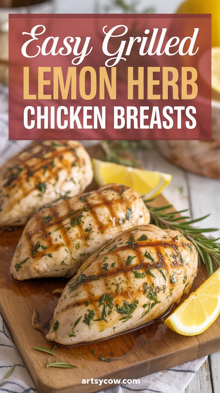 Easy Grilled Lemon Herb Chicken Breasts - pin-1-Easy Grilled Lemon Herb Chicken Breasts-1