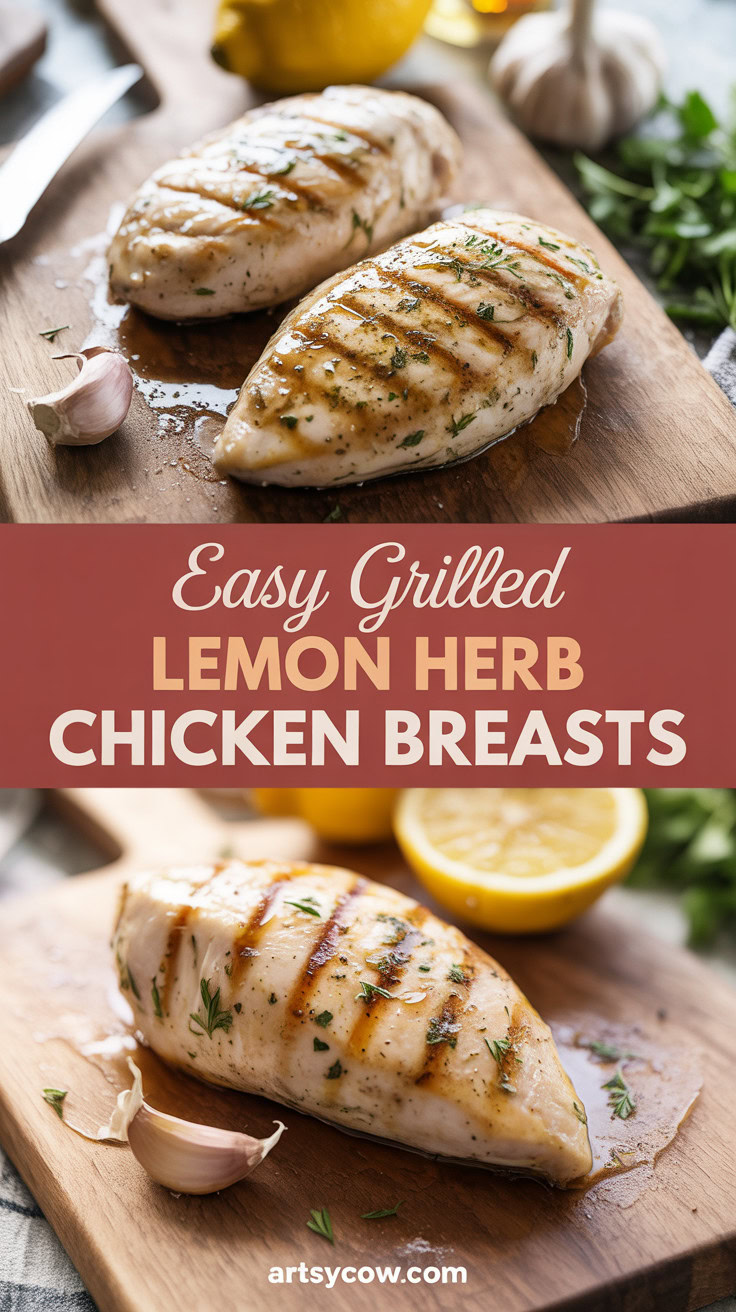 Easy Grilled Lemon Herb Chicken Breasts - pin-1-Easy Grilled Lemon Herb Chicken Breasts-10