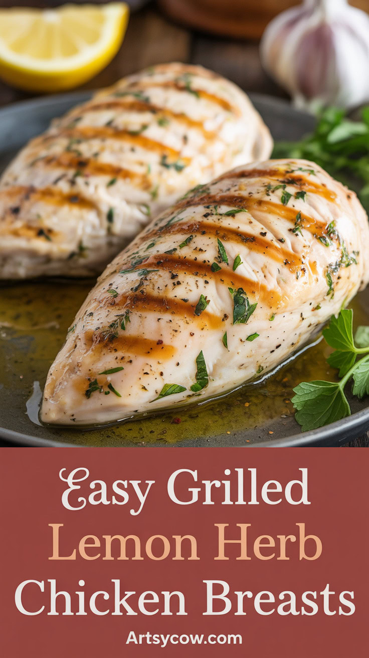 Easy Grilled Lemon Herb Chicken Breasts - pin-1-Easy Grilled Lemon Herb Chicken Breasts-2